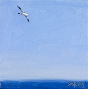 Gannet, 2010 (olie på lærred) af Charles Simpson