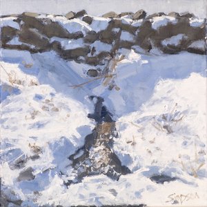 Roadside Snow, 2016 (olie på lærred) af Charles Simpson