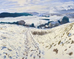 Track down the Hill, 2015 (olie på lærred) af Charles Simpson