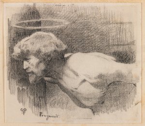 Halshugning af Johannes Døberen, ca. 1881 (kul på papir)