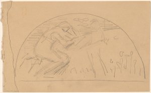 Studie for en Lunette [recto] af Charles Sprague Pearce