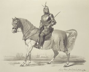 Panjab: Rajah Lal Sing, plade 13 fra "Recollections of India", graveret af Auguste Francois Laby (1784-1860) 1847