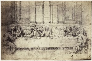Fotoreproduktion af en tegning af Raphael, Den sidste nadver