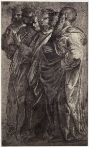 Fotogengivelse af en tegning af Raphael, seks vise mænd