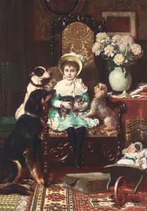 Doddy og hendes kæledyr, 1883 af Charles Trevor Garland