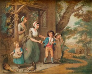 Går i skole, c1800-tallet af Charles Turner