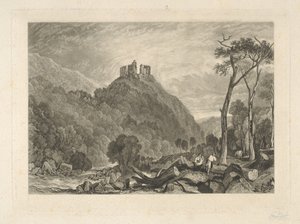 Okehampton Castle, ved floden Okehampton