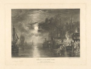 Skjolde ved floden Tyne af Charles Turner