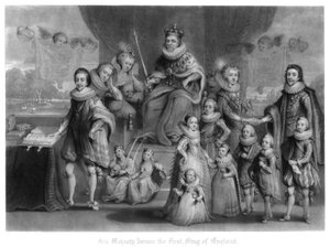 Familien til kong James I af England, Skotland og Irland, 1816.