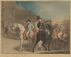 Bonaparte gennemgår den konsulære vagt (La Revue du Quintidi) af Charles Turner after John James Masquerier