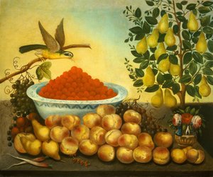 Stilleben: frugt-, fugle- og dværgpæretræ, 1856. af Charles V. Bond