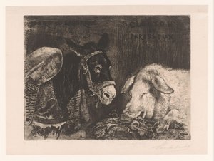 Ezel en zwijn Sober og hårdtarbejdende, glubsk og doven (titel på objekt)