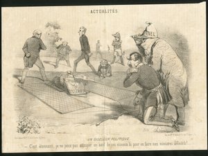 Illustration af Charles Vernier (? -1887) i Le Charivari - En politisk fuglefugl - Republikkens præsident, Ministere de l