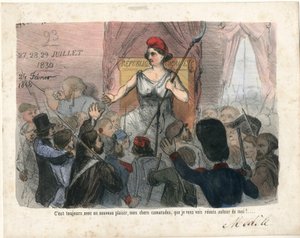 Le Charivari, satirisk i B&W af Charles Vernier