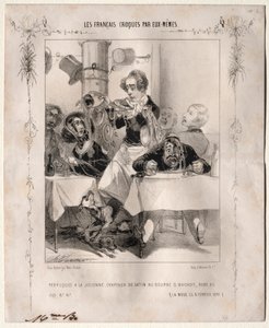 Franskmændene skitseret af dem selv: Parykker a la Julienne, satinhatte, 1840. af Charles Vernier