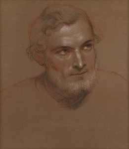 Hoved af en mand (kridt) af Charles West Cope