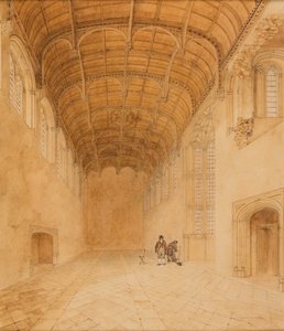 Crosby Hall (No.2), ca. 1818 (akvarel på papir) af Charles Wild