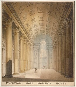 Indvendigt billede af Egyptian Hall, Mansion House, City of London, 1820 af Charles Wild