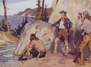 Mackenzie ved Stillehavet ved Overland Route (farve litho)