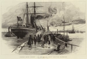Cheer Boys Cheer, et emigrantskib, der forlader havnen