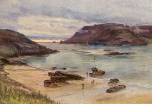 Salcombe Havn (farvelitografi) af Charles William Wyllie