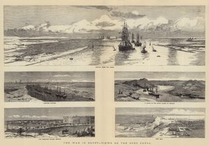 Krigen i Egypten, udsigt over Suez-kanalen af Charles William Wyllie