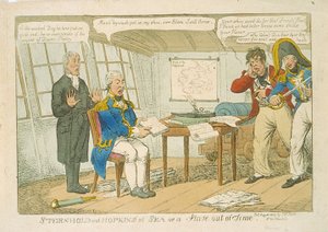 Sternhold and Hopkins at Sea or a Stave out of Time, 1809 (farveætsning)
