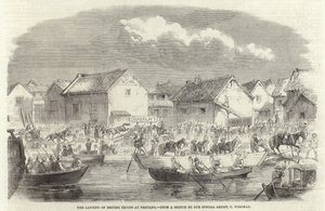 De britiske troppers landgang ved Pehtang