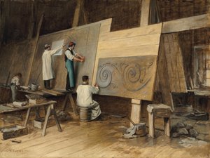 Kunstner udfører designs til verdens colombianske udstilling, Chicago, 1893, 1894