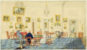 Vinterrummet i kunstnerens hus i Patna, Indien, 11. september 1824 (wc, gouache og blæk over grafitvævet papir)