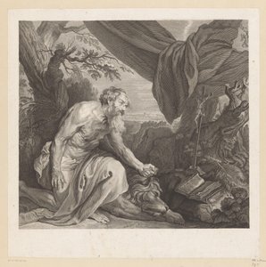 Jerome med Sovende Løve og Krucifiks af Charles de Beauvais (rejected attribution)