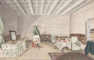 Design til interiør, ca. 1830. af Charles de Brocktorff