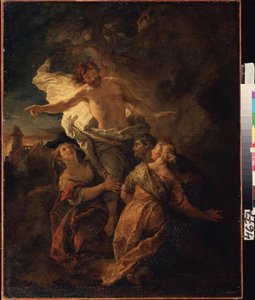 Kristus og de hellige kvinder. (Kristus og de hellige kvinder). Jesus Kristus opstår foran de tre jomfruer. Maleri af Charles de La Fosse (1636-1716), begyndelsen af ​​1680. Fransk kunst i barokstil. Olie på lærred. Pushkin Museum, Moskva. af Charles de la Fosse
