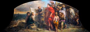 Kejser Augustus (63 f.Kr.-14 e.Kr.) bygger havnen i Misene (Italien) (Augustus bygger havnen i Miseno) - Maleri af Charles de La Fosse (1636-1716), olie på lærred (200x350 cm)