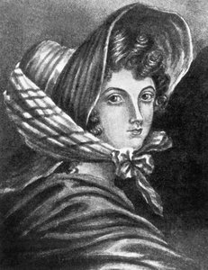 Emily Bronte (gravering) af Charlotte (after) Bronte
