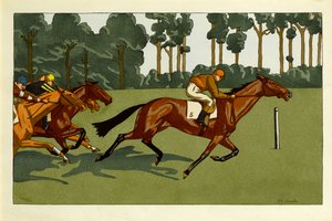 Et sæt med fire print - Longchamps og andre racer, ca. 1910
