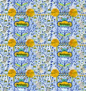 Ashmolean Museum Pattern Design, 2020 (pensel og kuglepenne) af Charlotte Orr