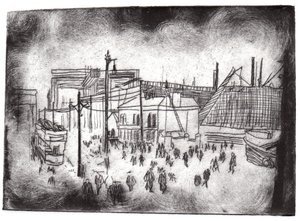 Belfast Docks, 2015 (tørpunktsætsning og digital) af Charlotte Orr