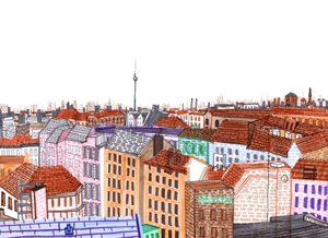 Berlin, 2017 (penselpenne) af Charlotte Orr