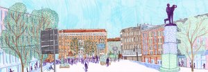 Hermannplatz, 2017 (pensel) af Charlotte Orr