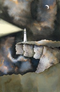 The Lighthouse, 2013 (blæk og digital) af Charlotte Orr