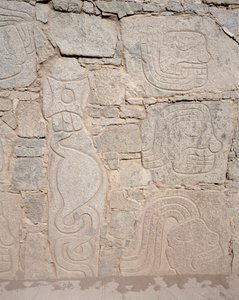 Før colombiansk kunst: relief på ruiner, 9. århundrede f.Kr. (fotografi af Chavin Chavin