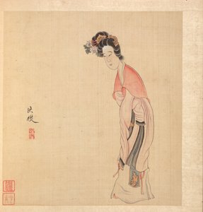 Malerier efter gamle mestre: En dame, 1598-1652. af Chen Hongshou