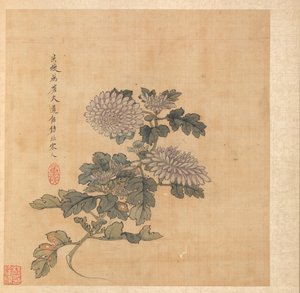 Malerier efter antikke mestre: Krysantemum, 1598-1652. af Chen Hongshou