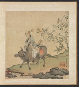 Malerier efter antikke mestre: Laozi rider på en okse