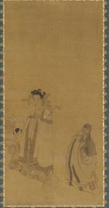Dragekongen, der ærer Buddha, Ming-dynastiet, begyndelsen af midten af det 17. århundrede.