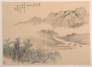 Landskab, dateret 1827. af Cheng Tinglu
