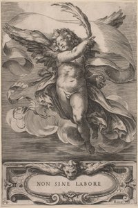 En allegorisk figur: Non sine labore, 1628. af Cherubino Alberti