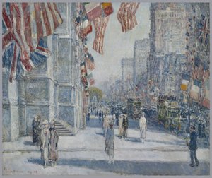 Tidlig morgen på Avenue i maj 1917 af Childe Frederick Hassam