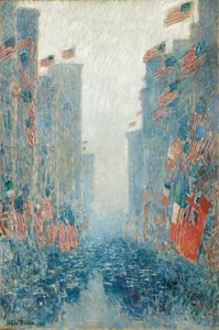 Flag, eftermiddag på alléen af Childe Frederick Hassam